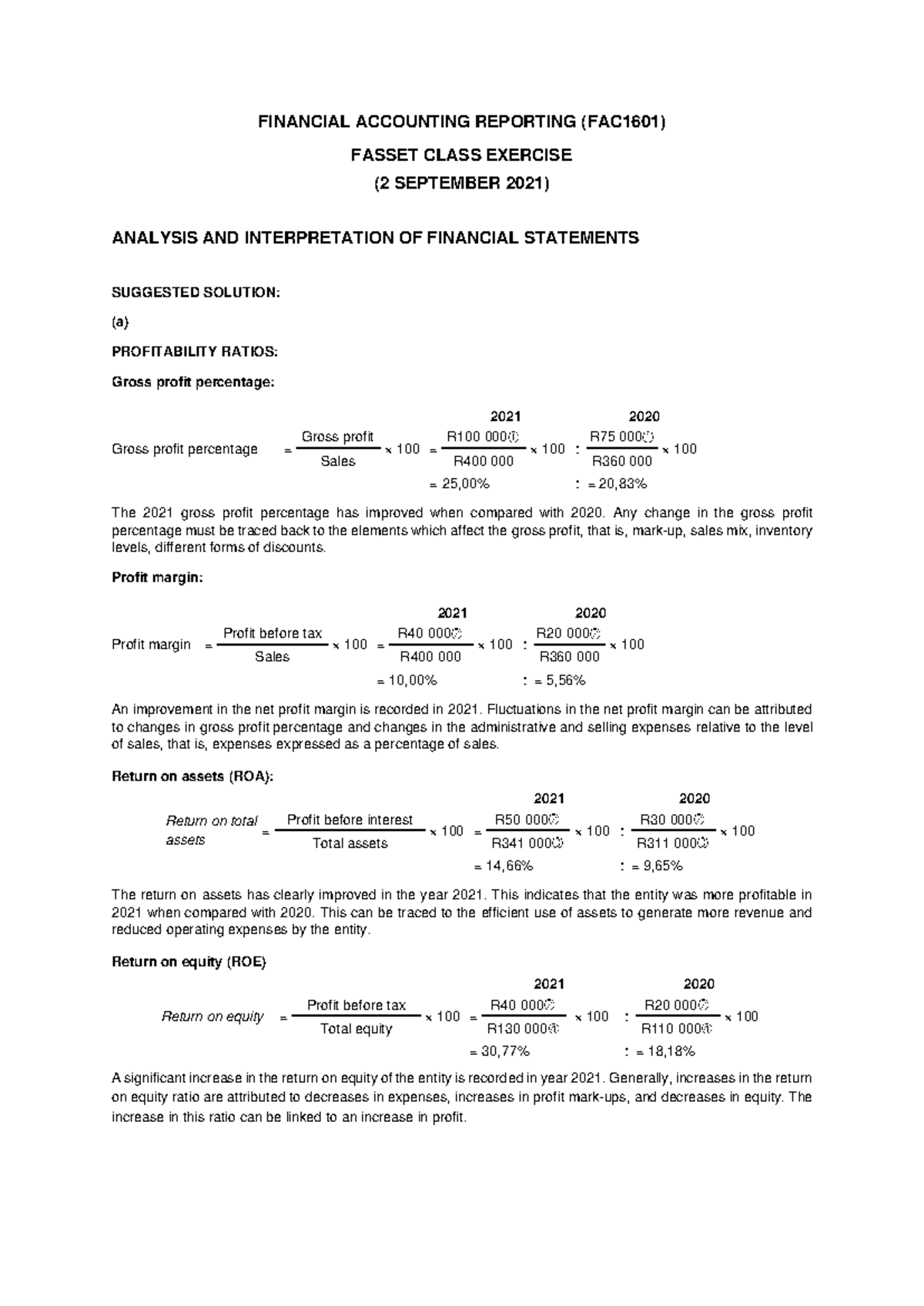 FAC1601 Financial Accounting Reporting Study Guide, 2022 - Studocu