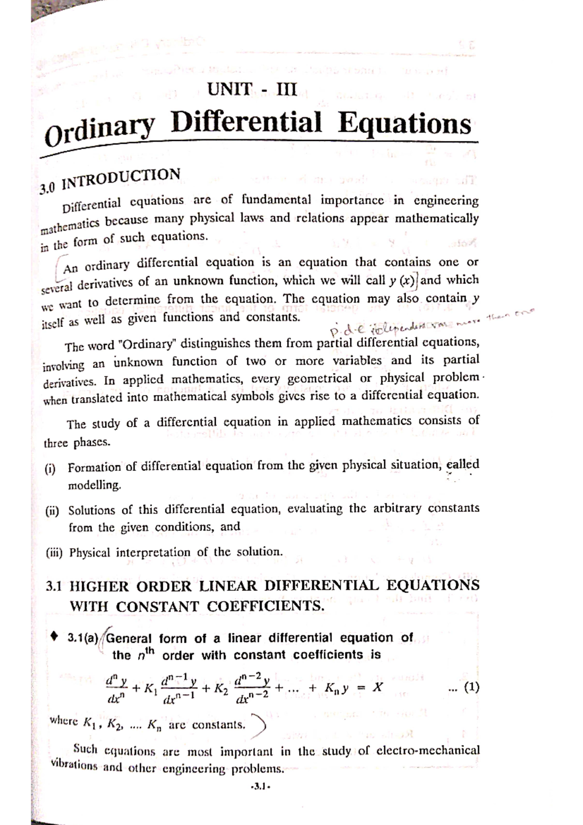 Maths unit3(book) - practice material - UNIT Ordinary Differential ...