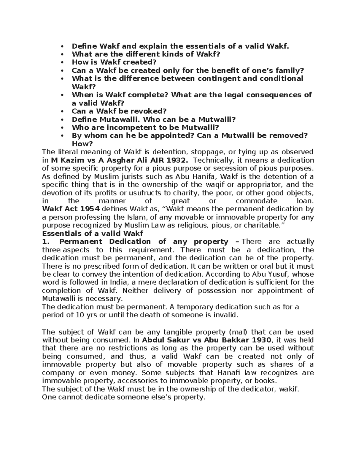 Essentials of Valid Wakf: Understanding Creation and Legal Implications ...