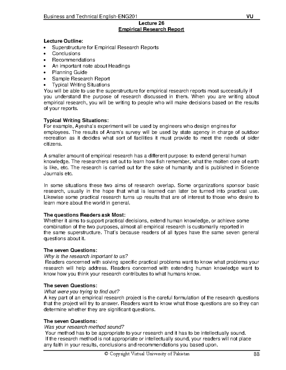 ENG201 Empirical Research Report Guidelines: Structure & Key Elements ...