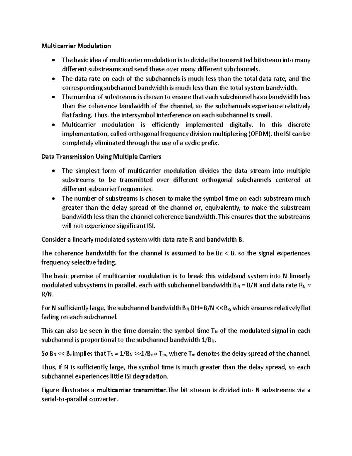 M31 - Lecture Notes on Multicarrier Modulation and OFDM - Studocu