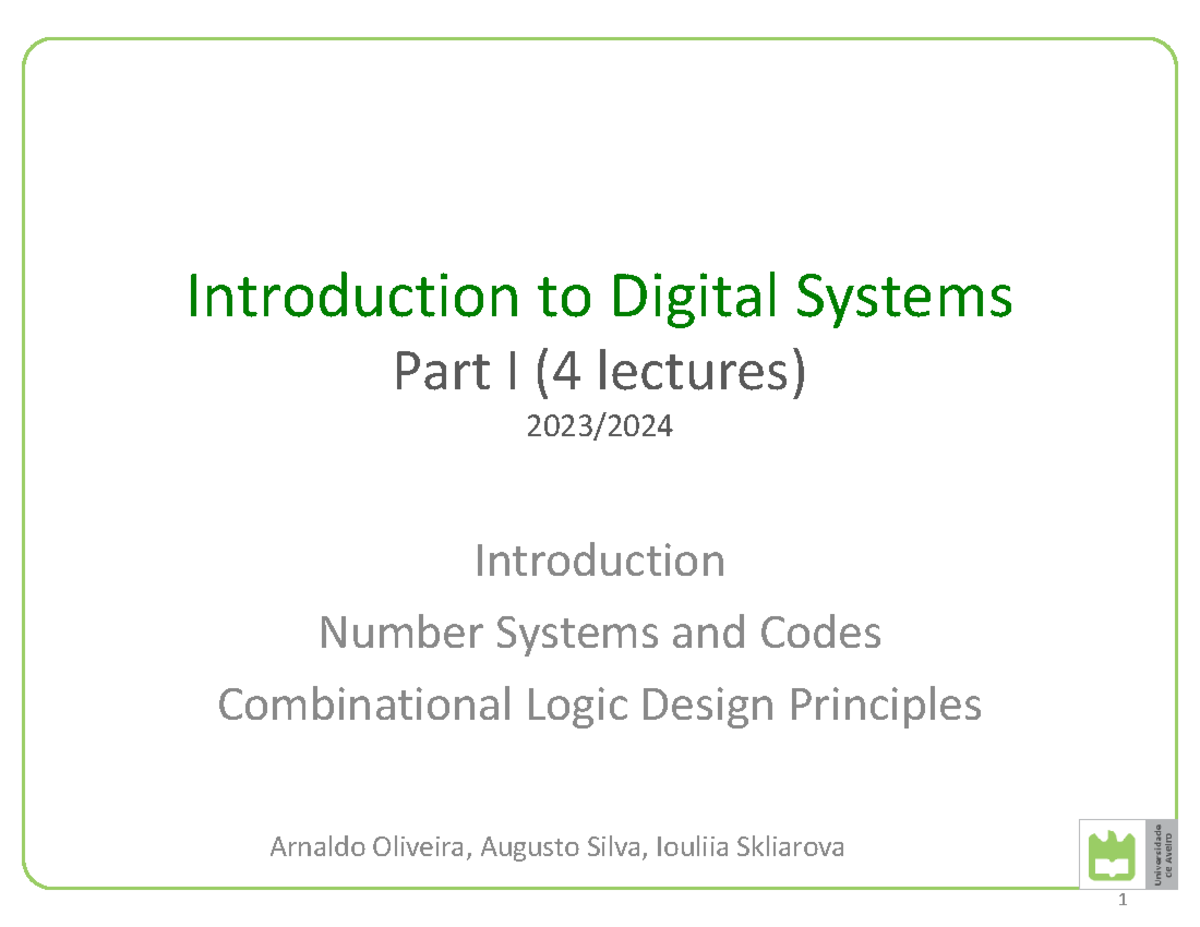 02 ISD 2023-24 Part I: Arithmetics, Negative Numbers & Codes - Studocu