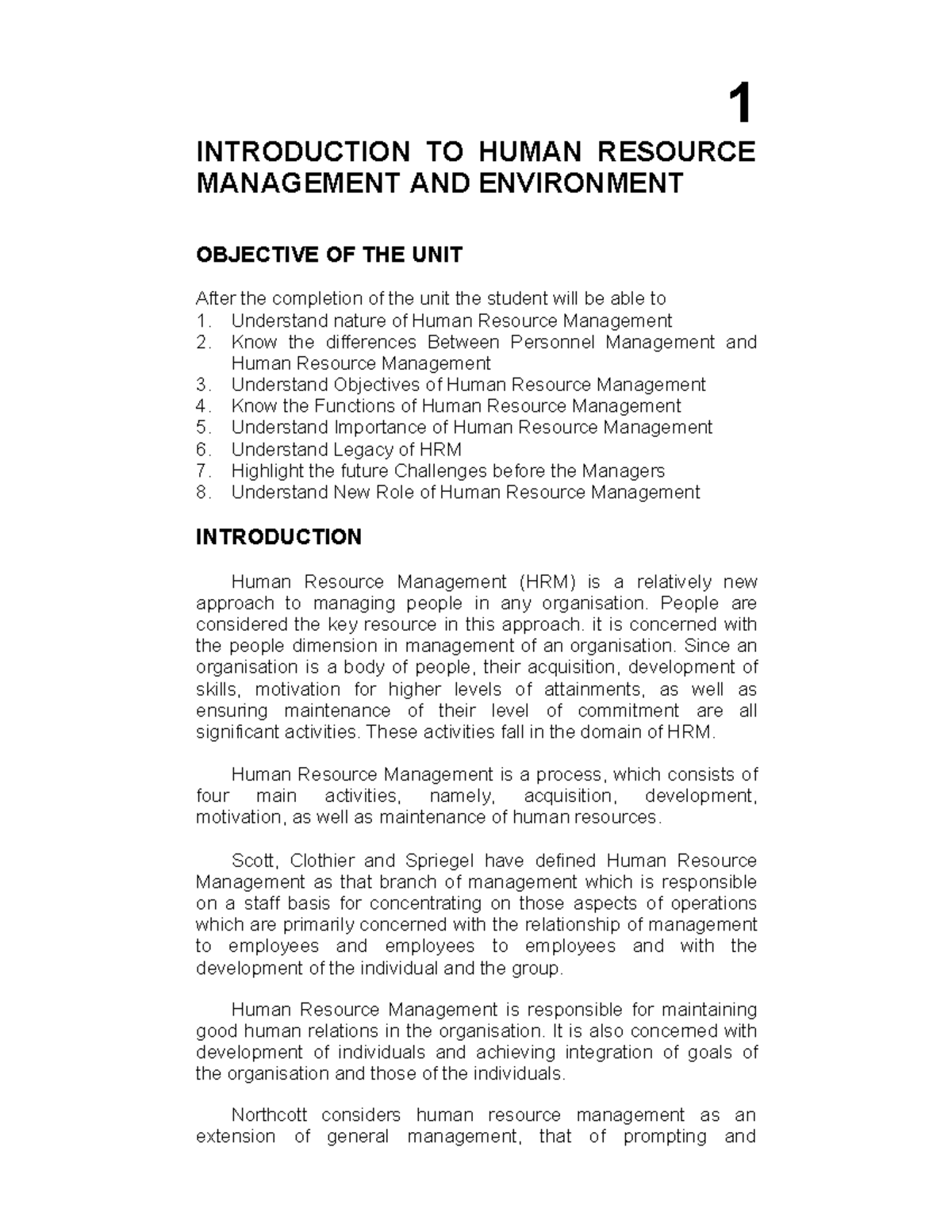 HRM 101: Comprehensive Notes on Human Resource Management - Studocu