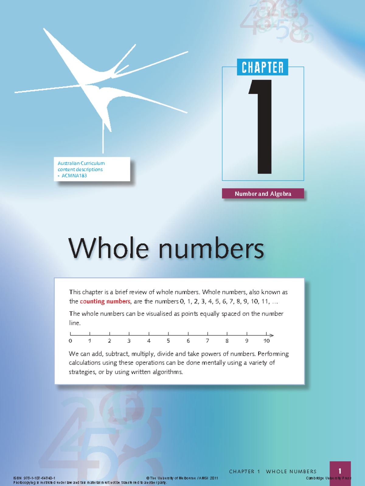 Ch 1 ACMNA183: Whole Numbers in Australian Curriculum - Studocu
