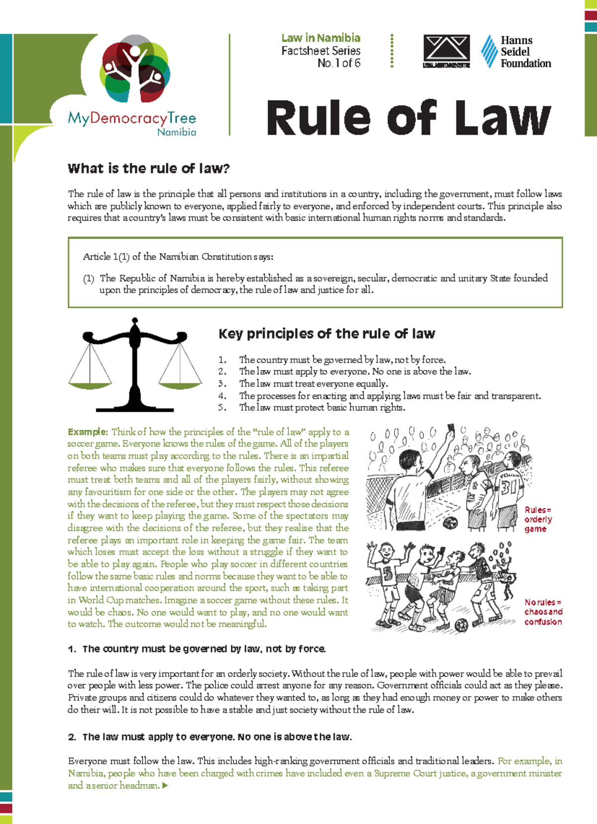 Law 1 - Rule of Law: Principles and Significance in Namibia - Studocu
