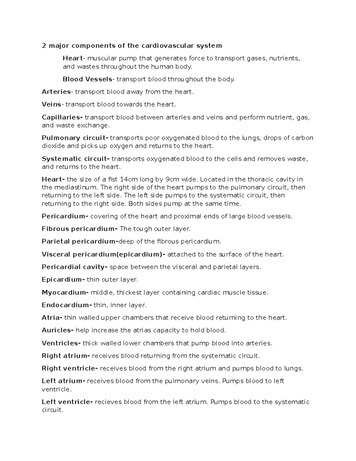 APHY 102 Module 1 Cardiovascular System Study Guide - Studocu