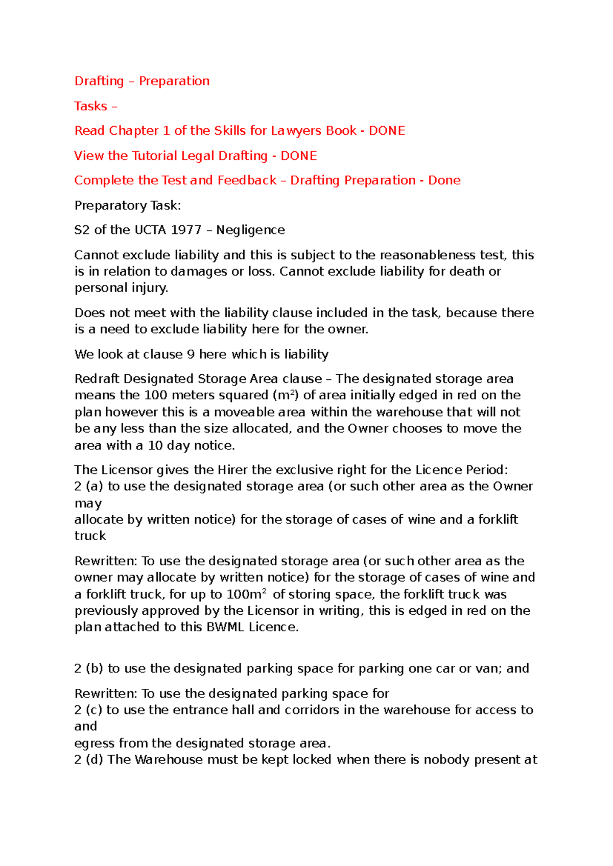 Drafting Preparation and Notes - Drafting – Preparation Tasks – Read ...