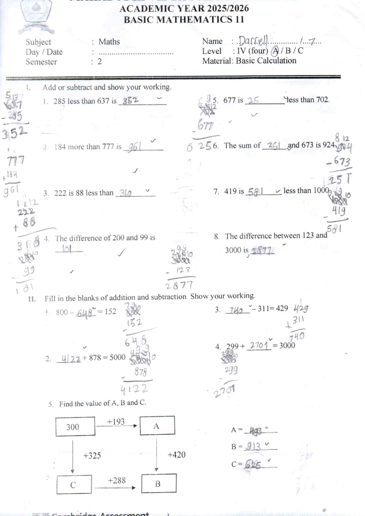 Basic Mathematics Level IV (Semester 2) - Calculation Exercises - Studocu