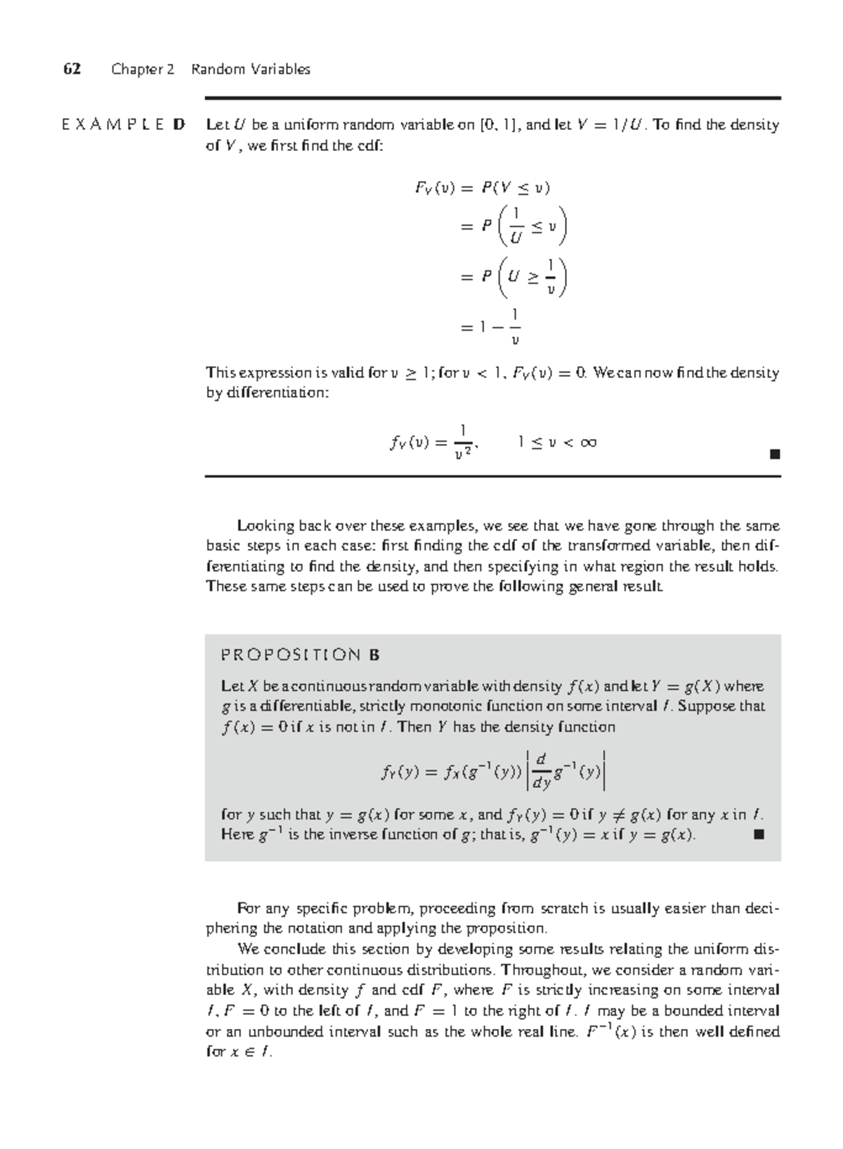 62 Chapter 2: Random Variables and Their Densities in Statistics - Studocu
