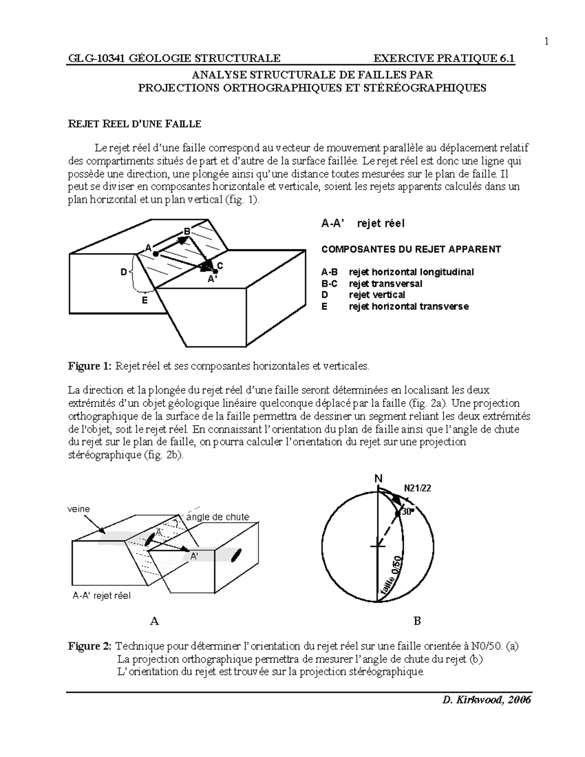GLG-10341 GÉOLOGIE STRUCTURALE EXERCICES PRATIQUES 6 - ANLYSE DES ...