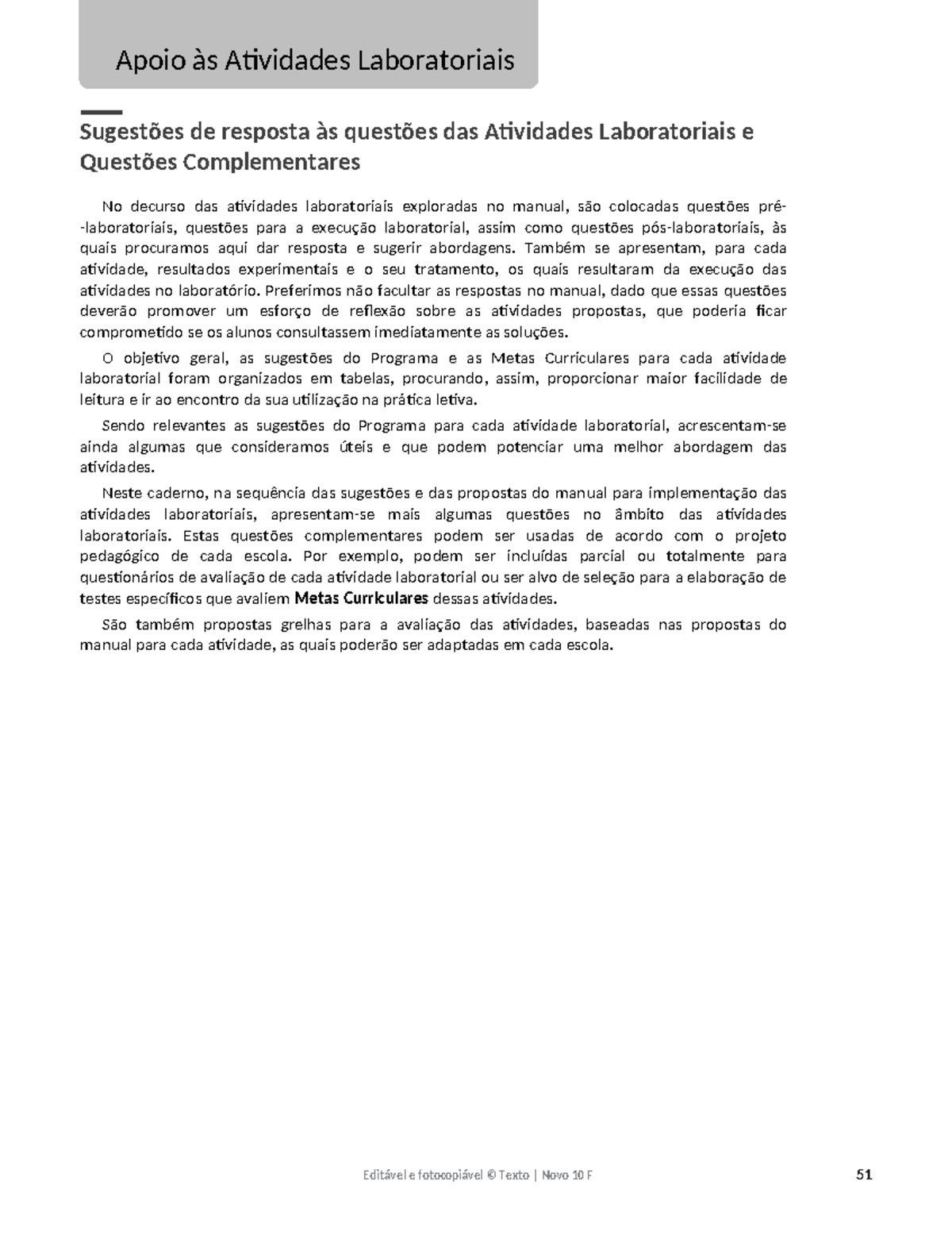 Apoio às atividades laboratoriais - Apoio às Atividades Laboratoriais ...