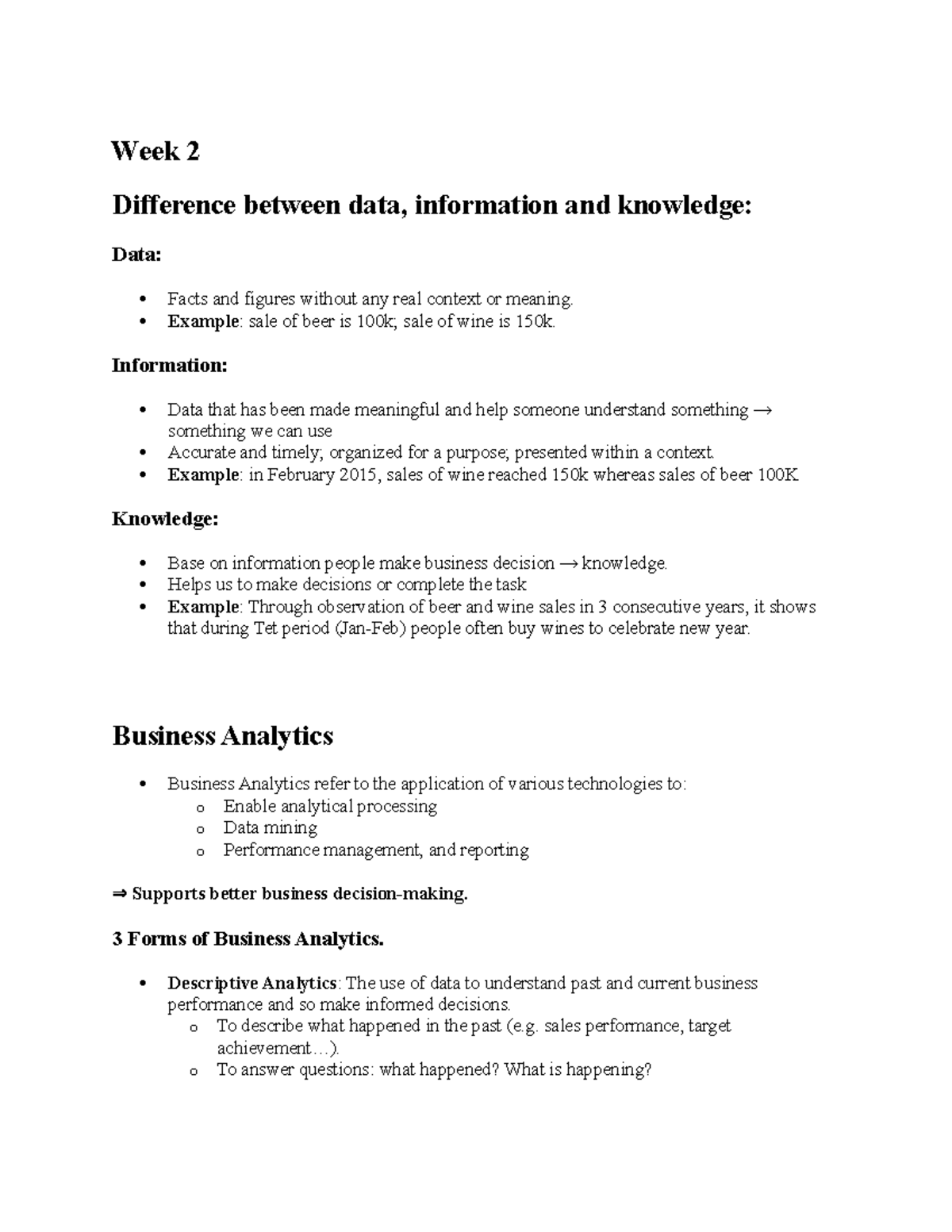 BIS - beautiful - Week 2 Difference between data, information and ...