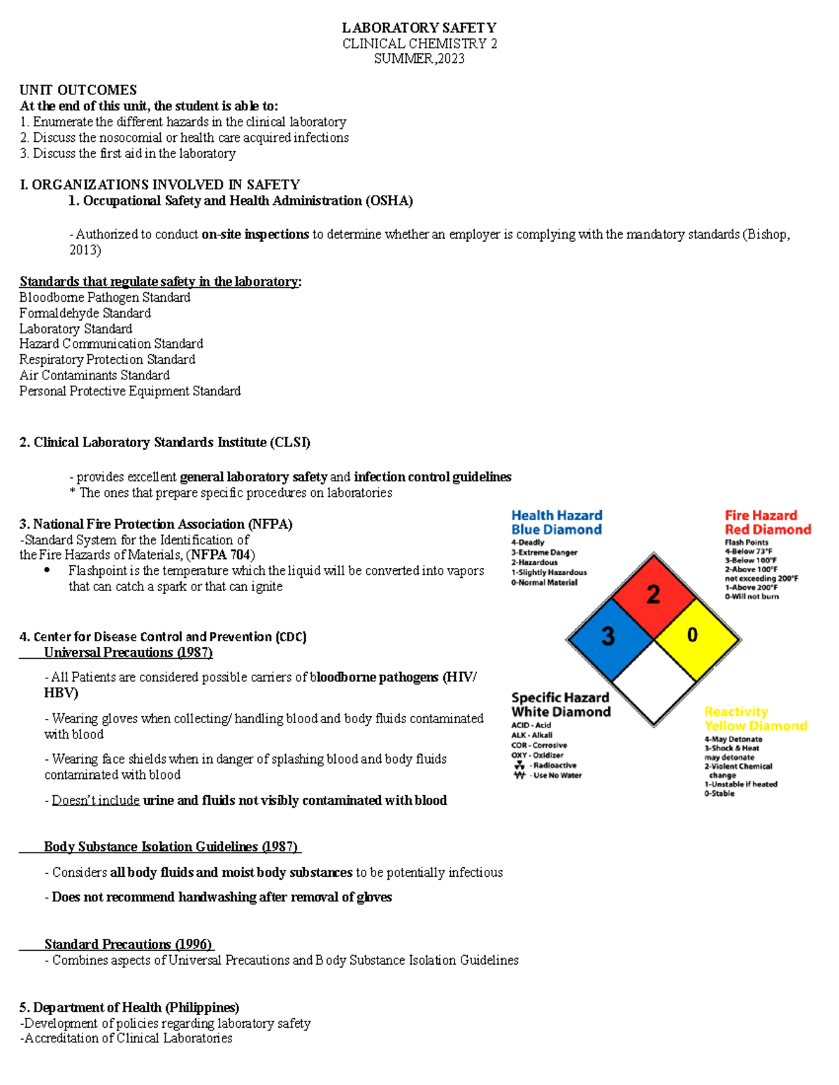 CC2 Laboratory Safety Guidelines and Best Practices - Studocu