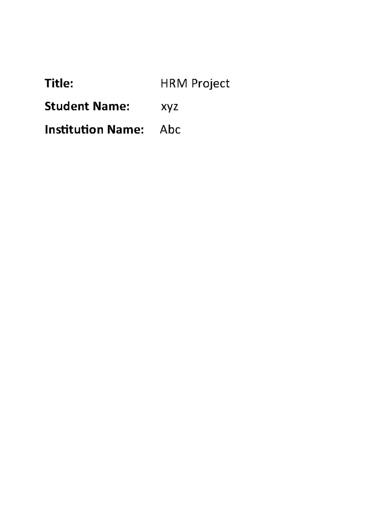HRM Project: Comprehensive Analysis of Research Techniques in HR ...