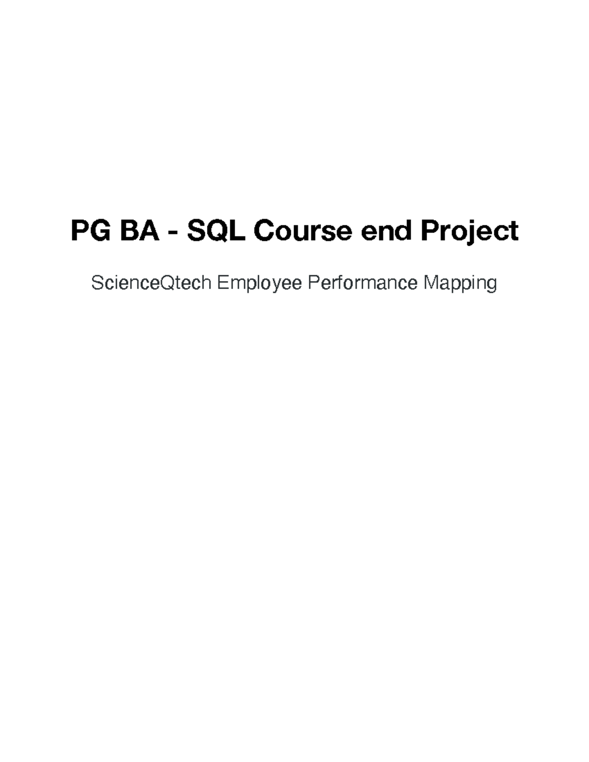 PG BA - SQL Course Final Project: Employee Performance Mapping - Studocu