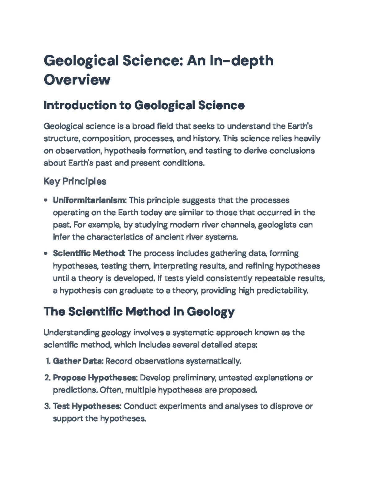 Geological Science: Principles, Methods, and Research Overview ...