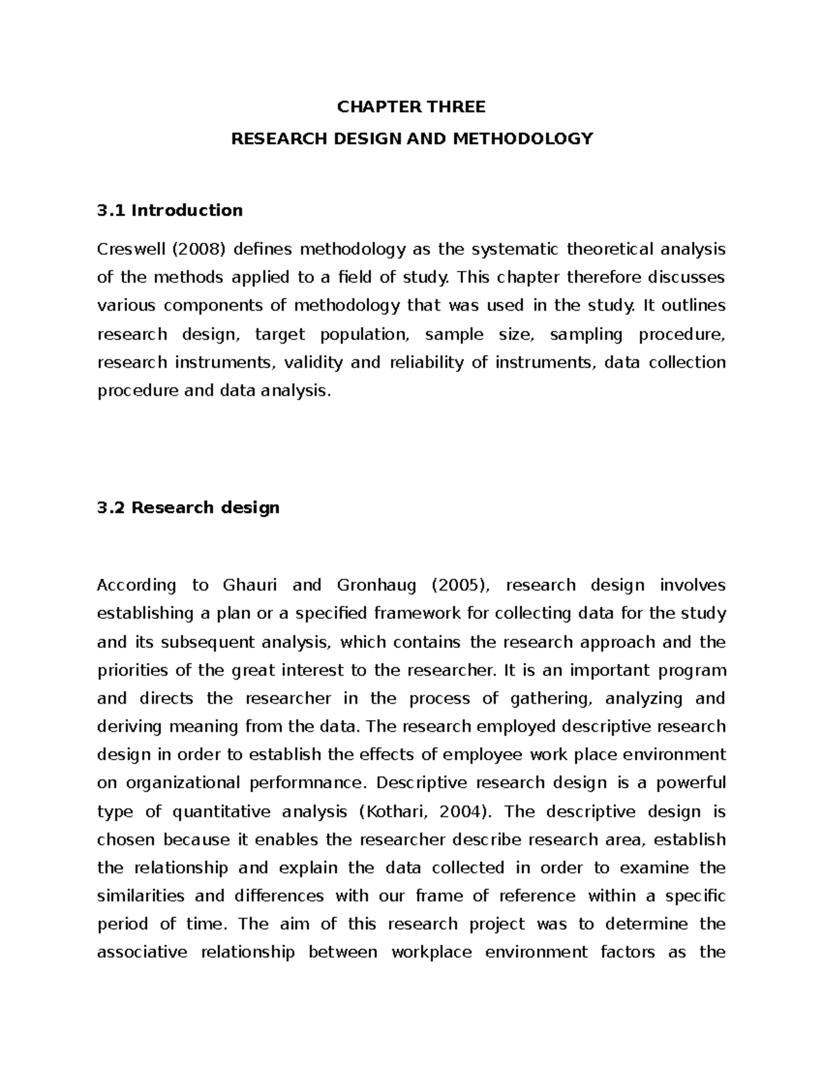 CHAPTER 3: RESEARCH DESIGN & METHODOLOGY - KPA Study - Studocu