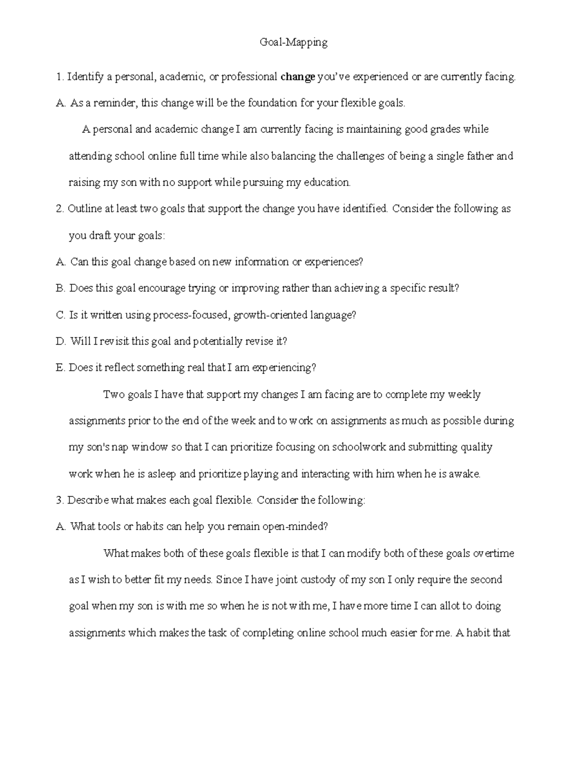 Goal-Mapping - Mindset and growth - Goal-Mapping Identify a personal ...