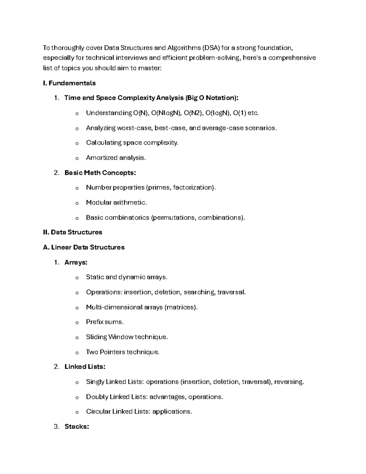 DSA Study Guide: Mastering Data Structures & Algorithms for Interviews ...