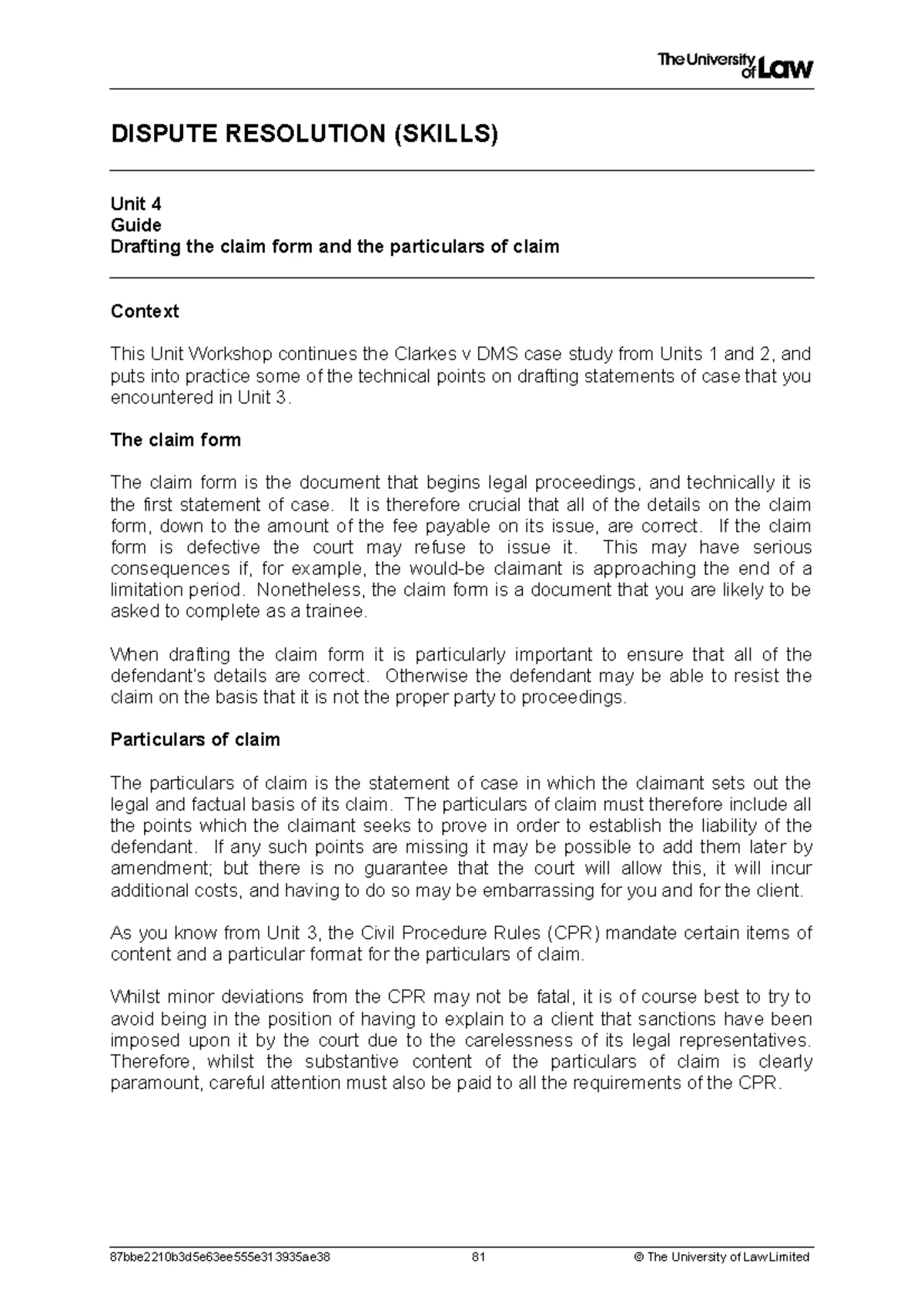 Unit 14 Guide: Initial Steps in Criminal Proceedings - Dispute ...