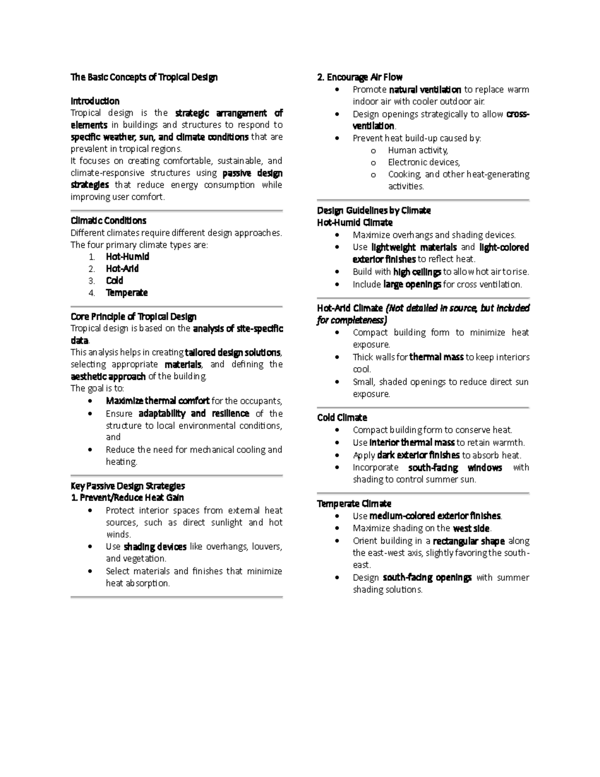 Tropical Design Principles: Strategies for Climate Adaptation - Studocu