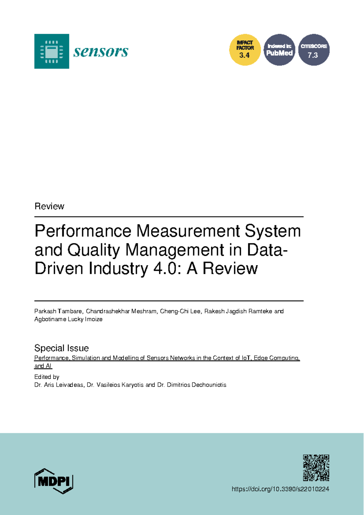 Performance Measurement & Quality Management in Industry 4.0: A Review ...