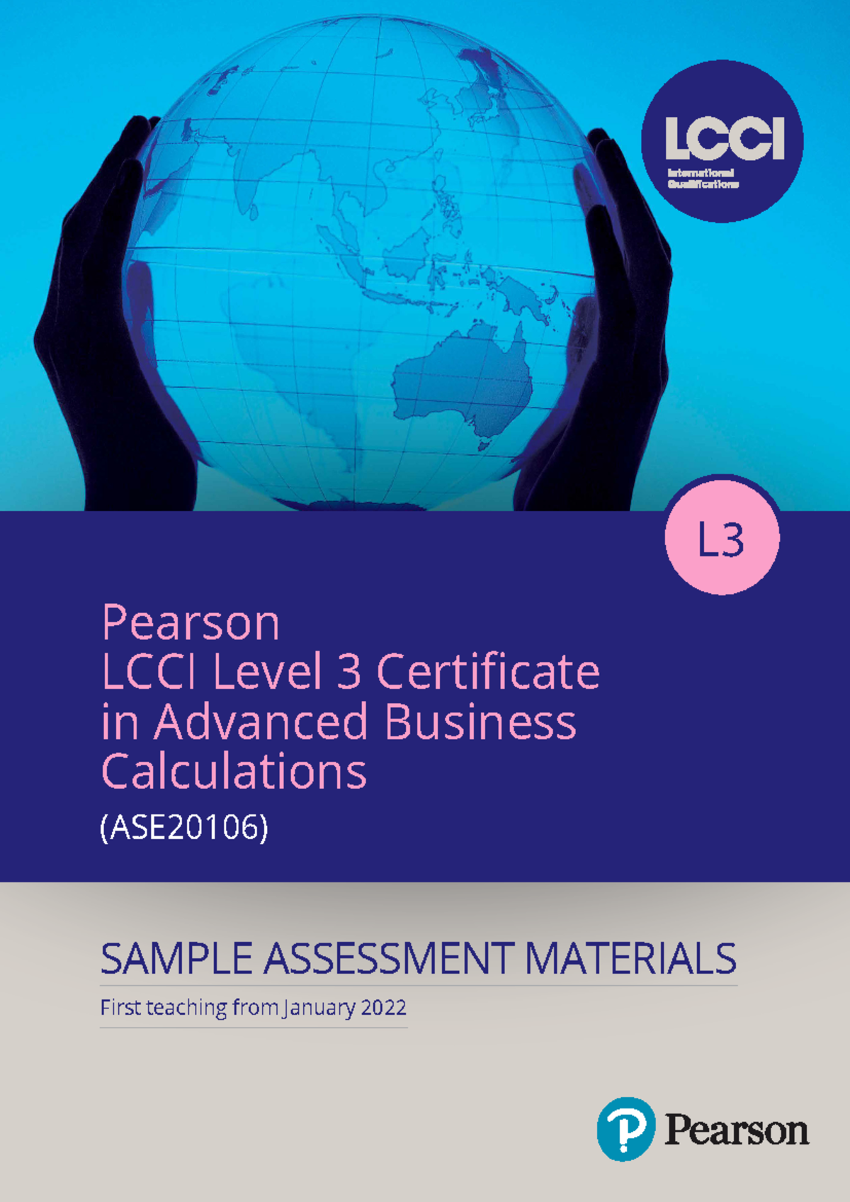 Pearson LCCI Level 3 Certificate in Advanced Business Calculations ...