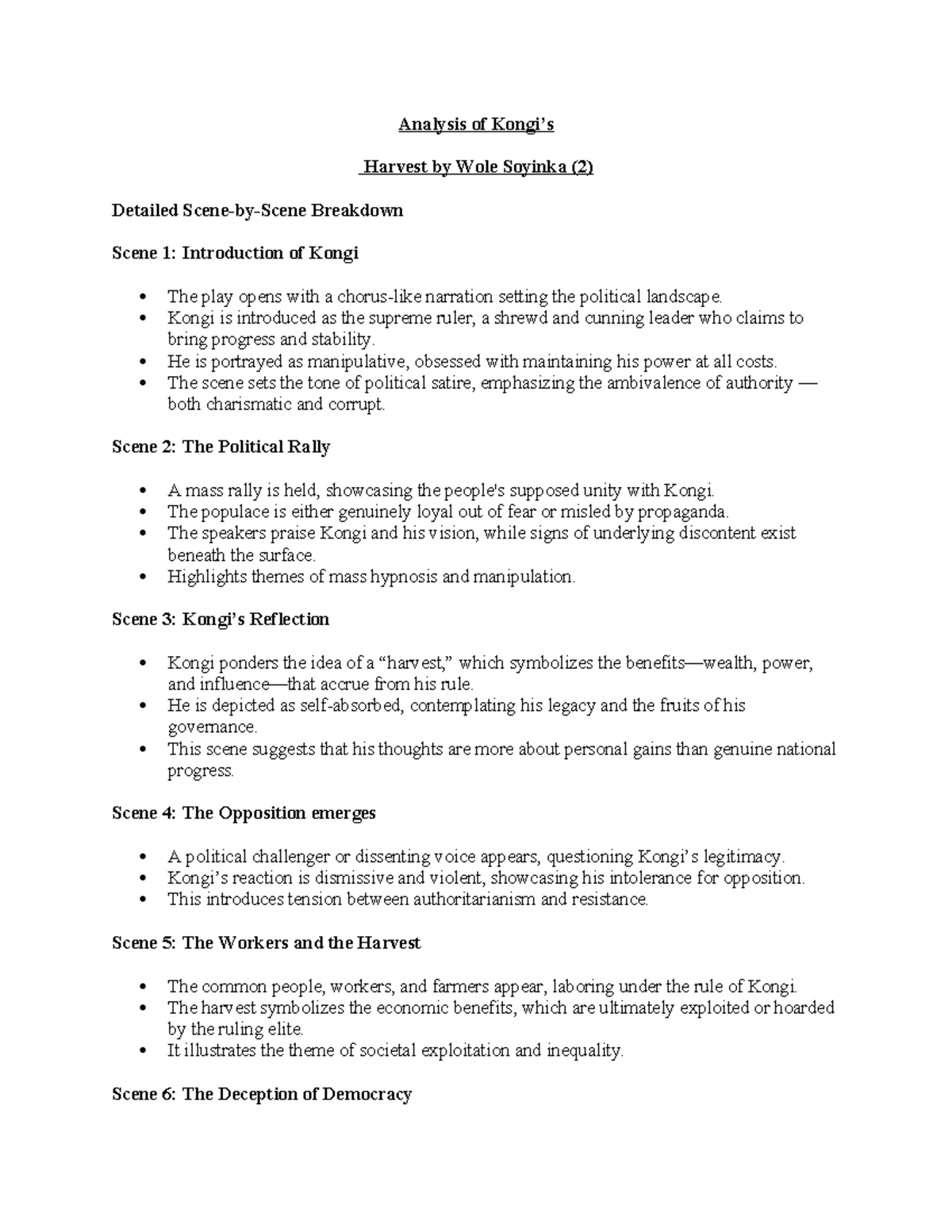Analysis of Kongi - Document Preview