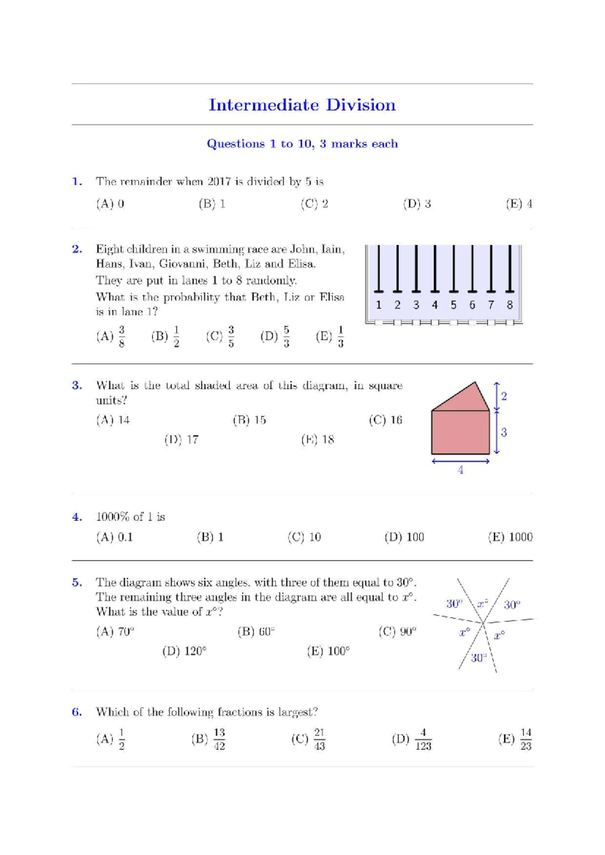 2016 AMC Intermediate Questions - Practice Problems and Solutions - Studocu