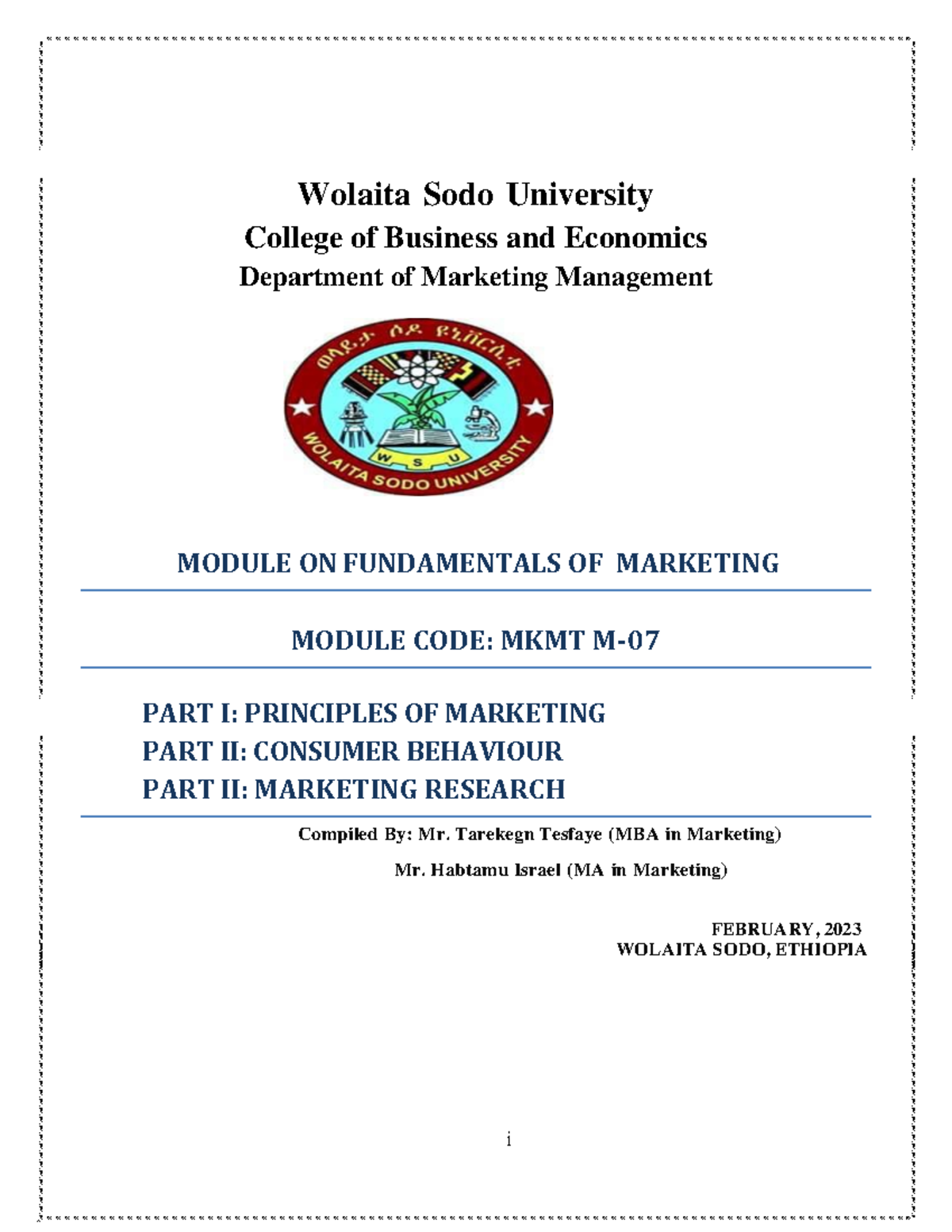 Fundamentals of Marketing Study Material - Module MKMT M- - Studocu