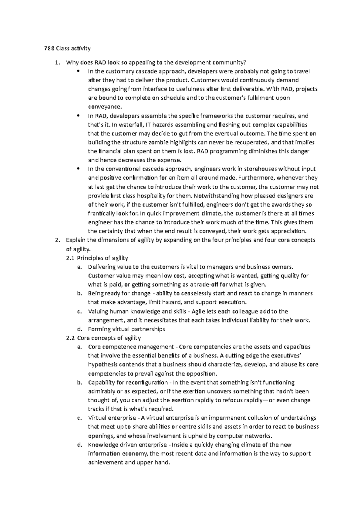 Class activity Assignment - 788 Class activity Why does RAD look so ...