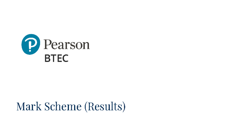 BTEC Mark Scheme (Results) Jan 2025 for Unit 3: Science Investigation Skills - Document Preview