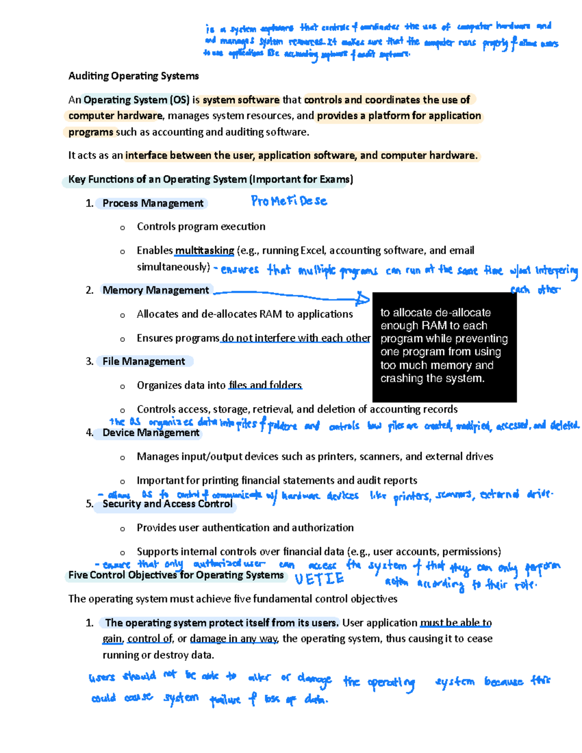 IT Audit Handout: Auditing Operating Systems (OS) Essentials - Studocu