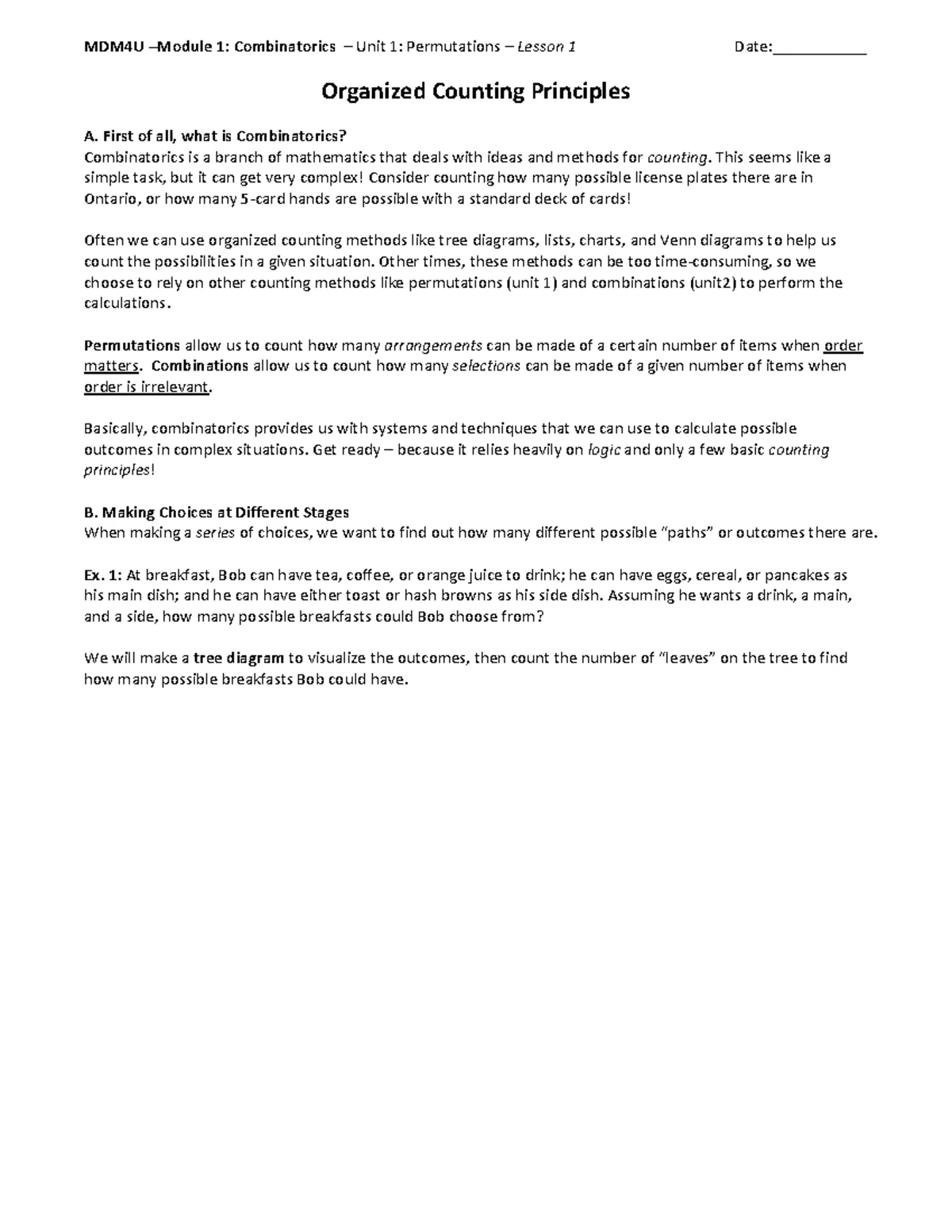 Probability and Permutation Combination Worksheet - Studocu