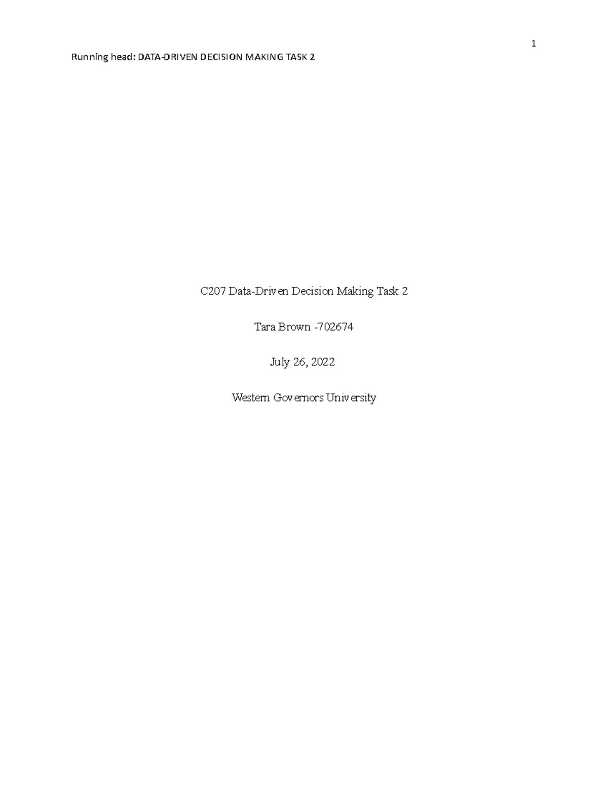 C207 TASK 2 - VERSION 3 TASKED 2 PASSED - C207 Data-Driven Decision ...