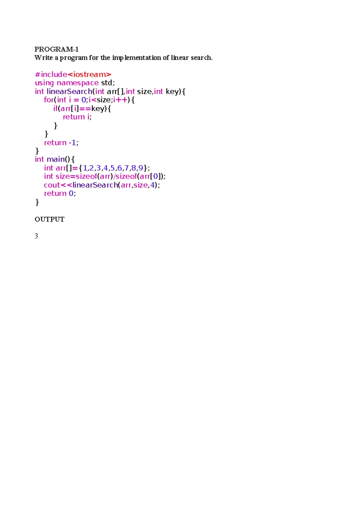 CS101: Implementation of Search and Sort Algorithms - Program Guide ...