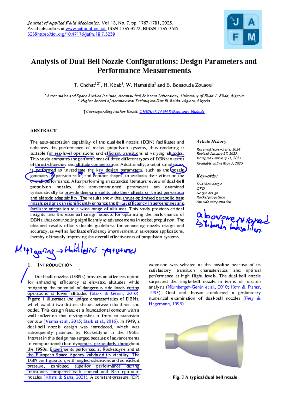 Analysis of Dual Bell Nozzle Configurations: Design & Performance (AER ...