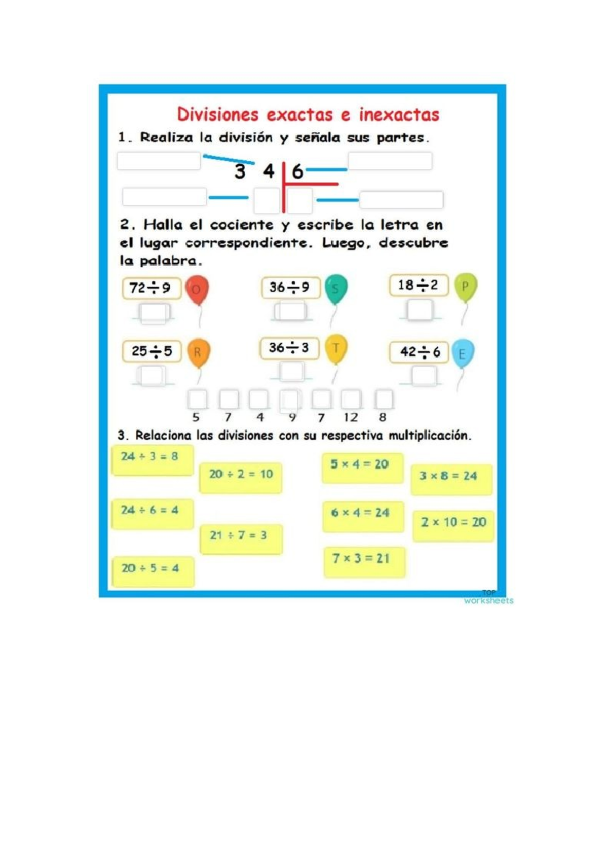 Mateee - Divisiones Exactas e Inexactas (Matemática) - Studocu