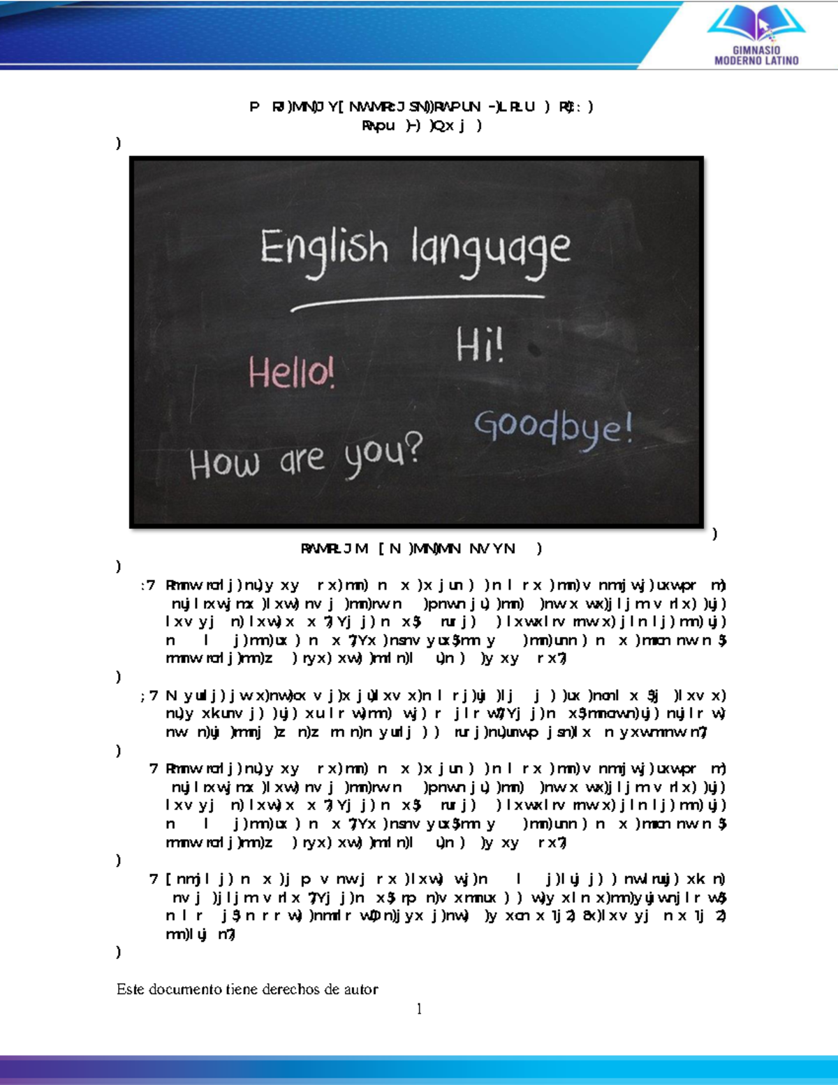 Grammar & Informal Letter Practice for ITEP - AAA - Studocu