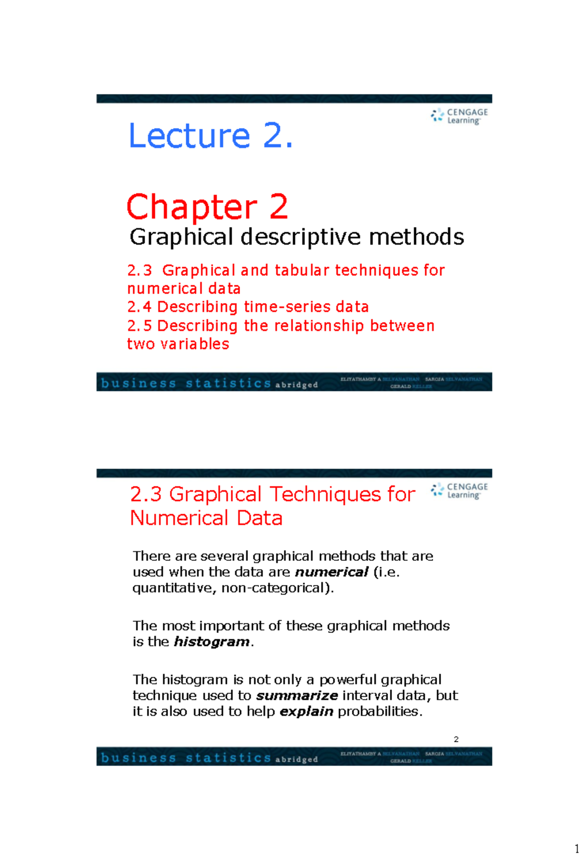 Lecture 2 Ch02.2 - slide - Chapter 2 Graphical descriptive methods 2 ...