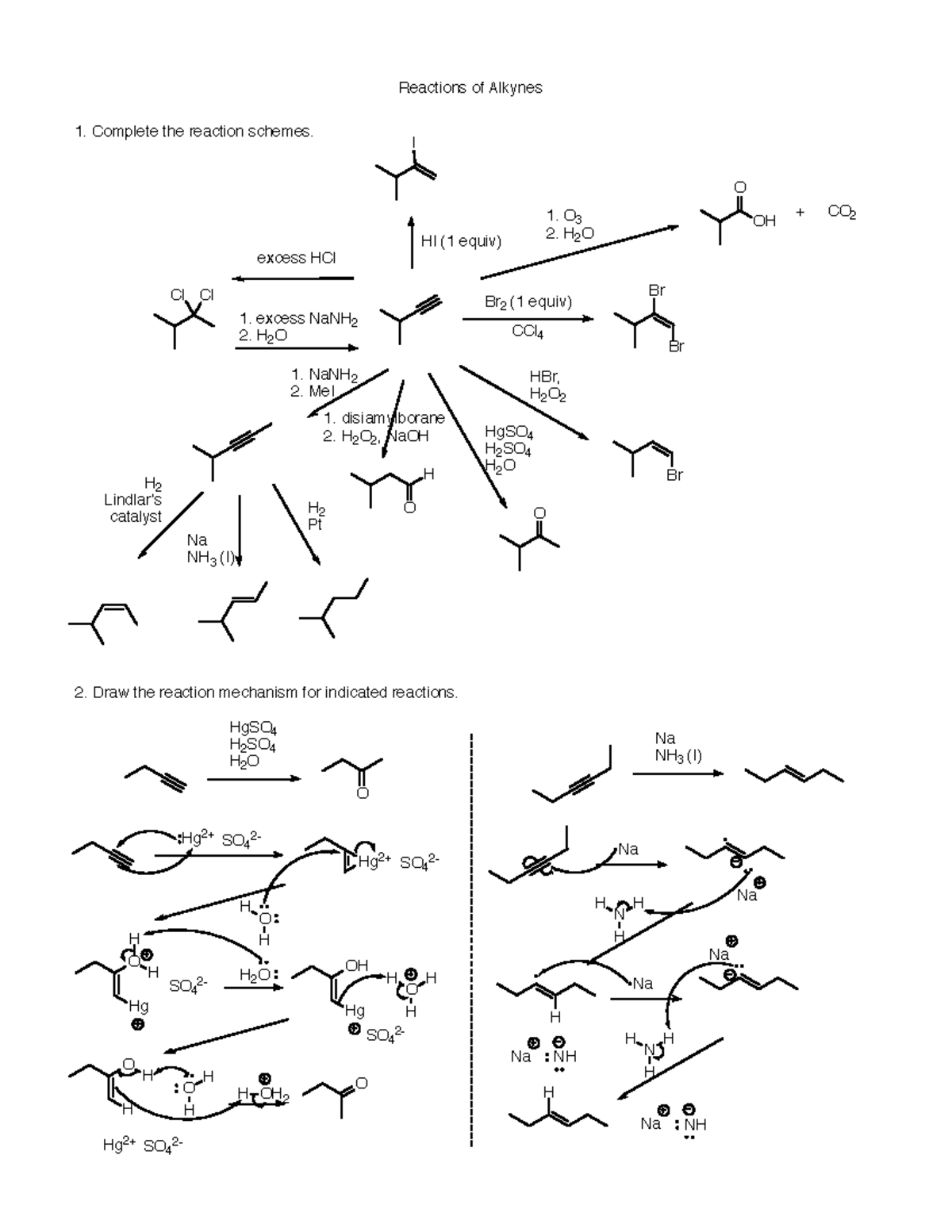 Alkyne Reaction Schemes: Complete Mechanisms and Key Insights - Studocu