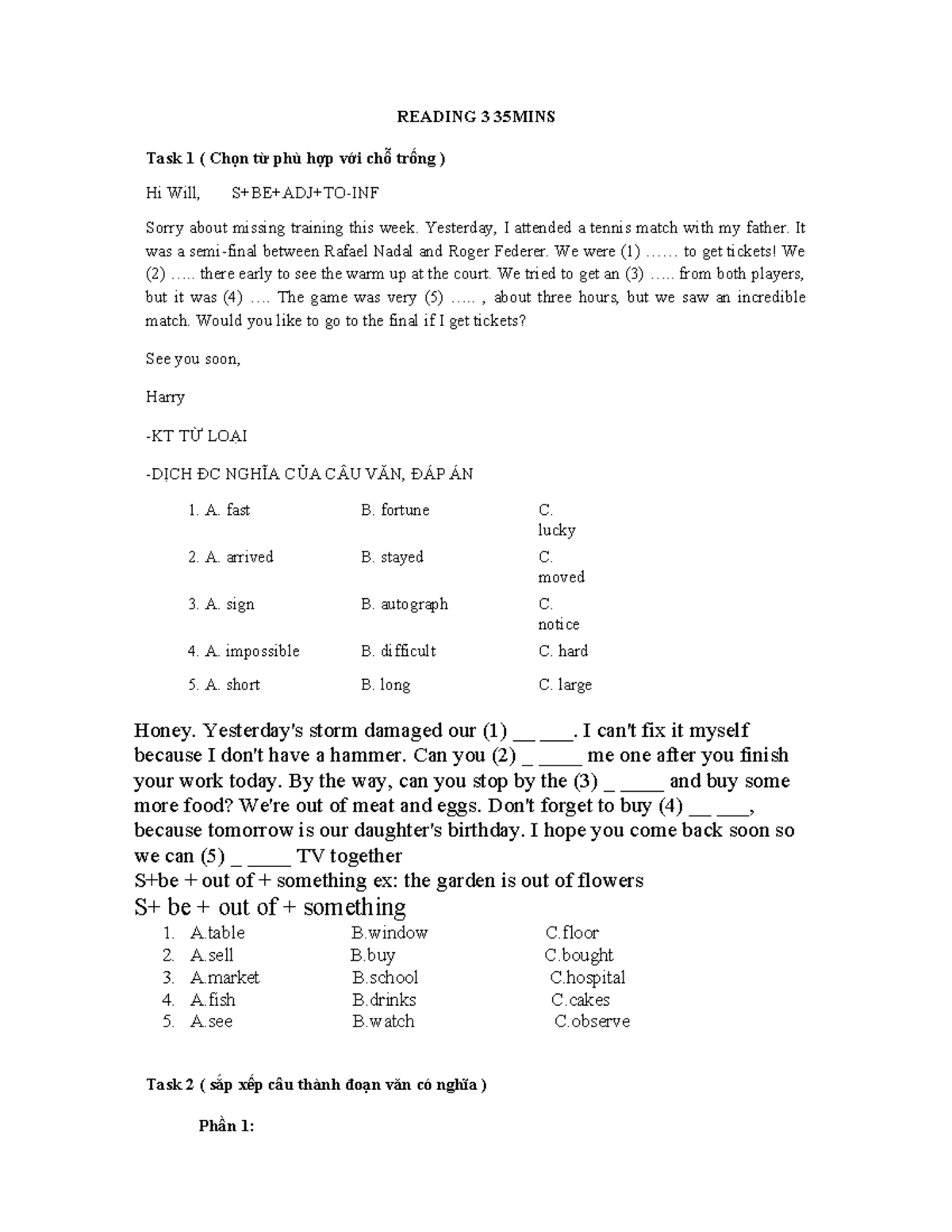 Reading 3 Syllabus - Tasks and Exercises Overview - Studocu