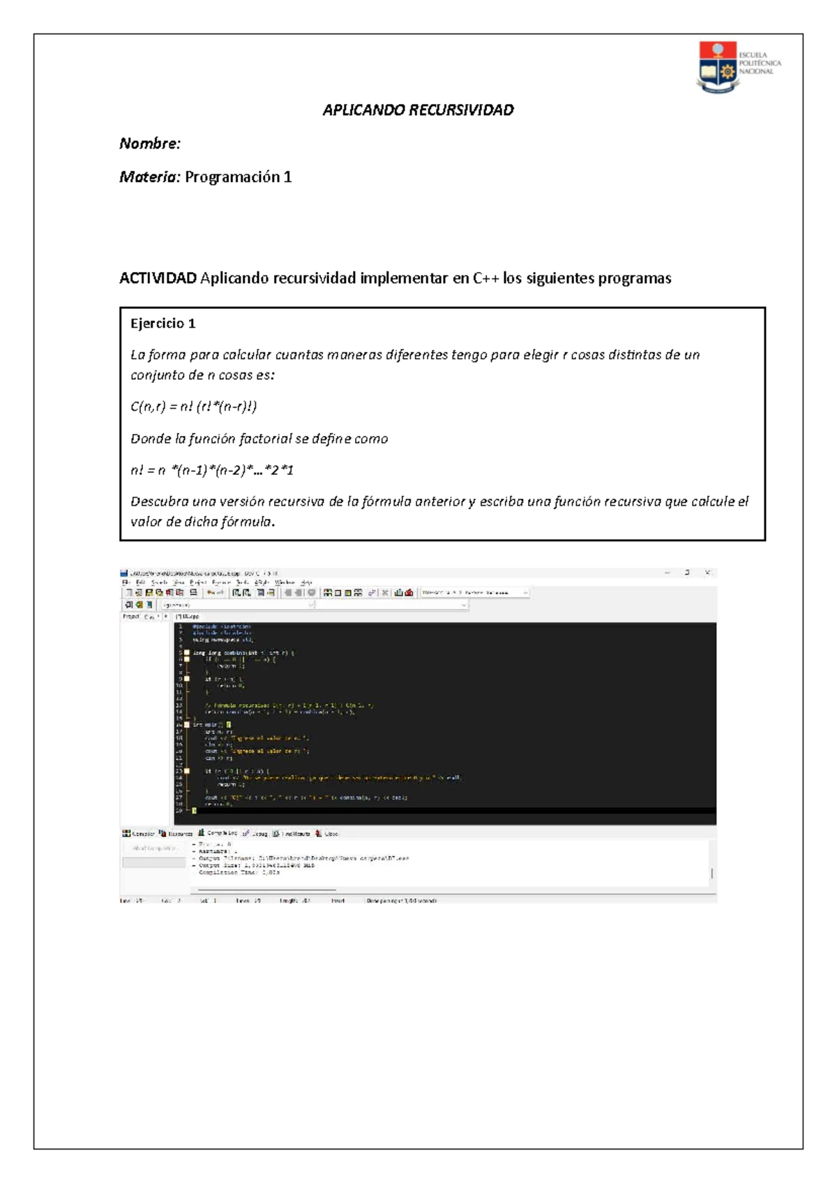 Programas en c++ - Ejercicios de practica de programación uno ...