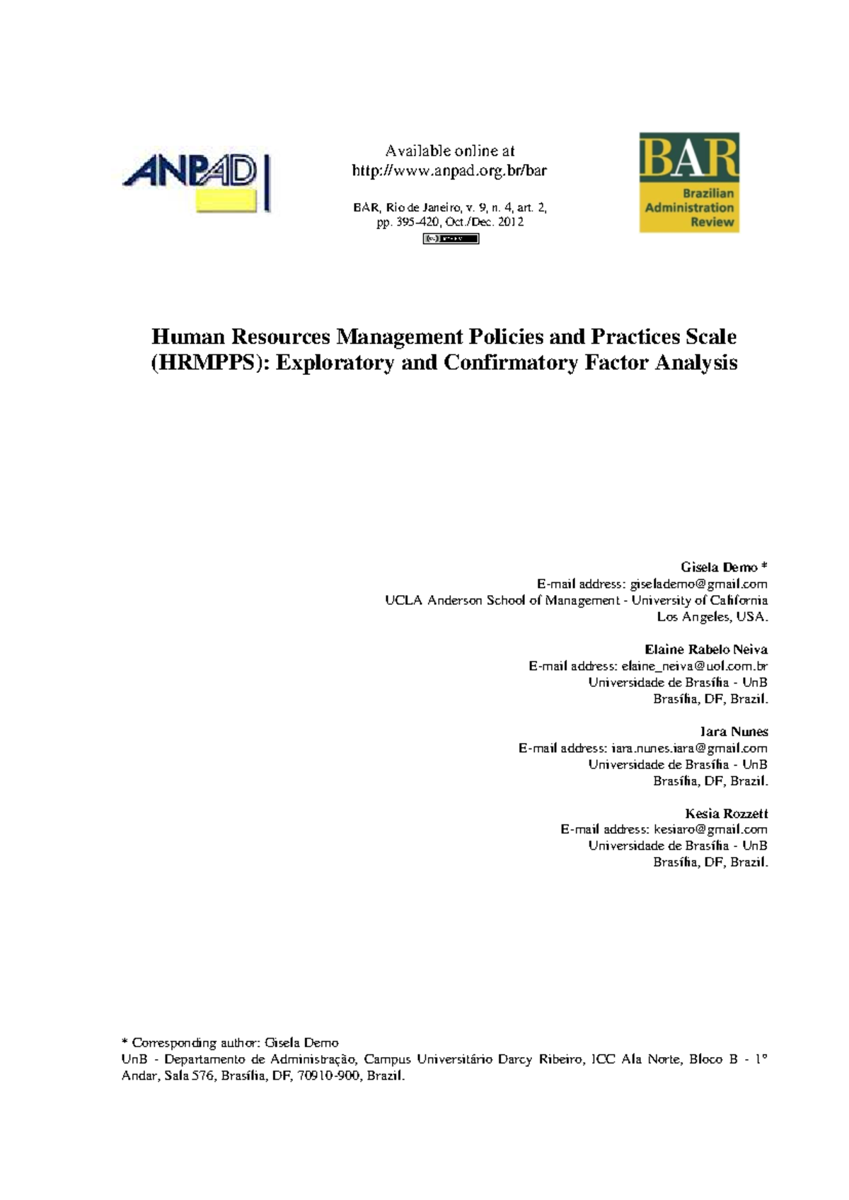 Human Resources Management Policies and Practices Scale (HRMPPS ...