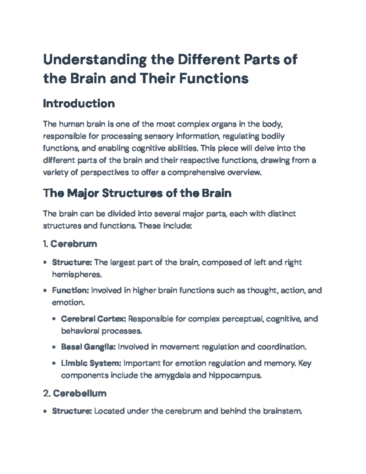 Understanding the Brain: Structures, Functions, and Neuroplasticity ...