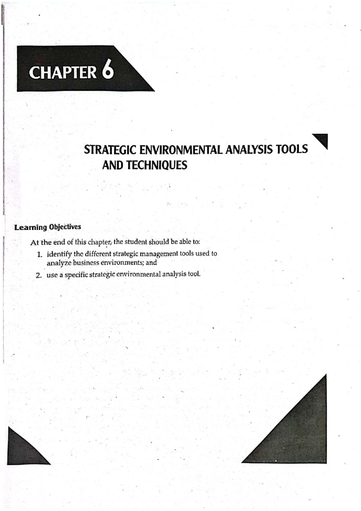 SM Chapter 6: Strategic Environmental Analysis Tools & Techniques Notes ...