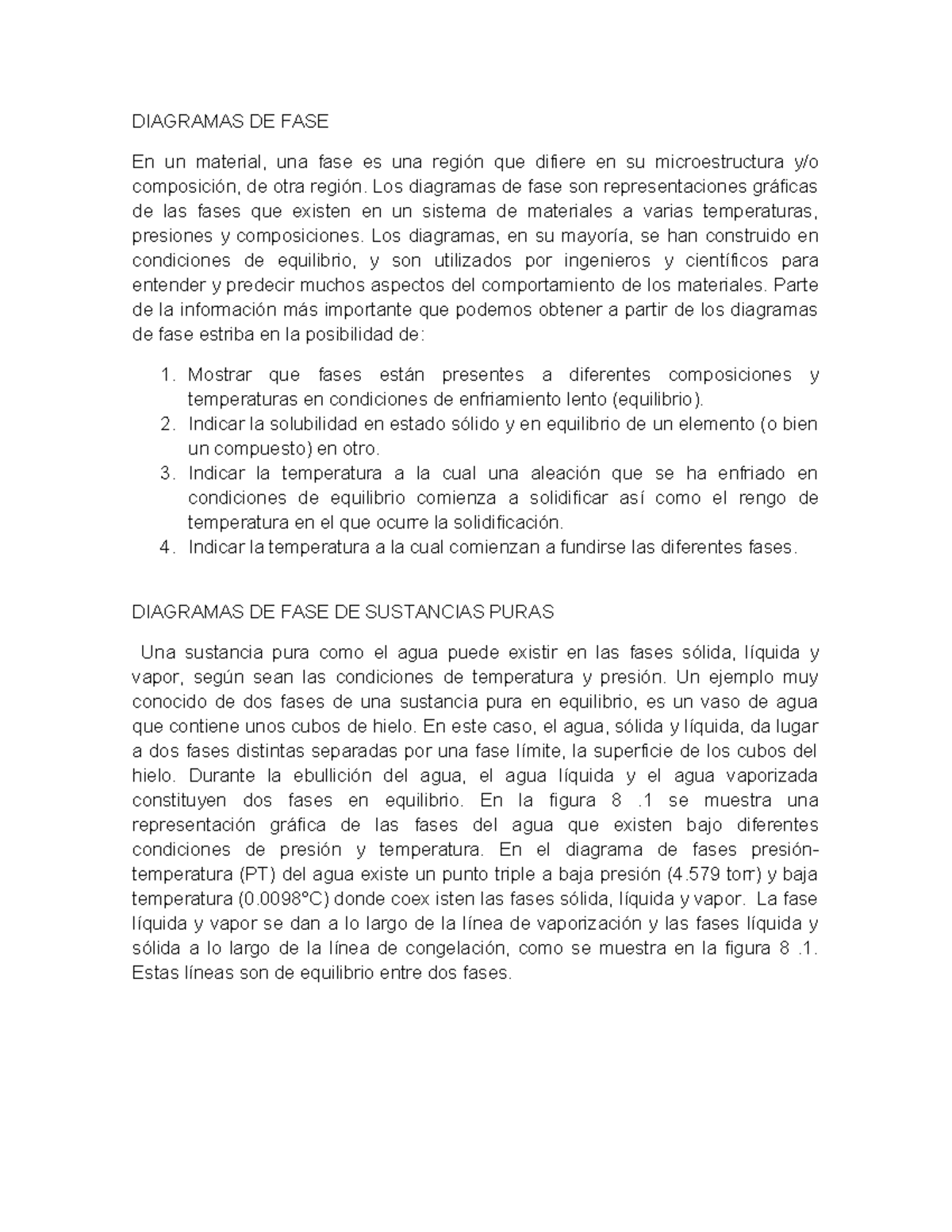 Ciencias de los materiales - DIAGRAMAS DE FASE En un material, una fase ...