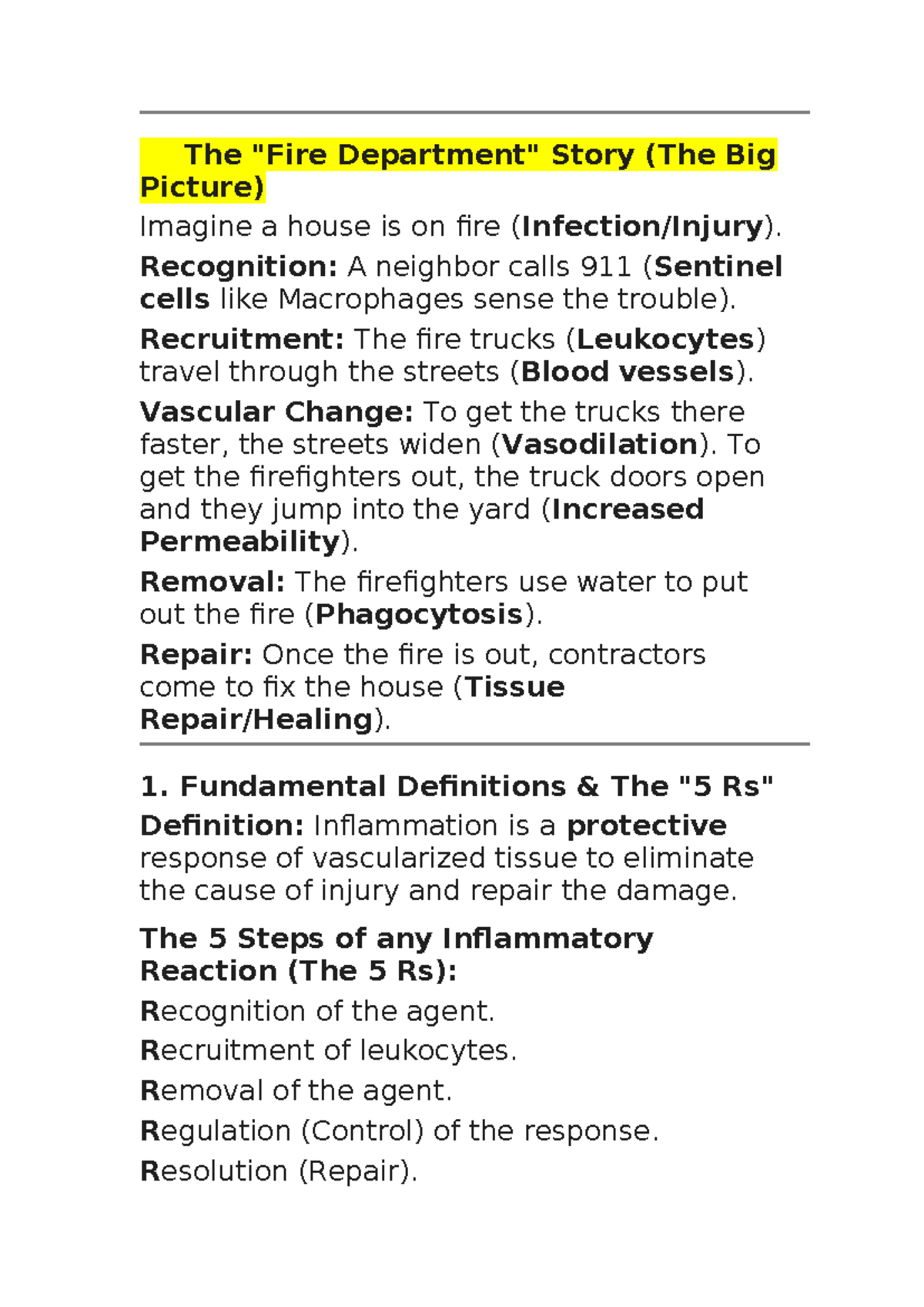 Inflammation Overview: Key Concepts and Mechanisms (Patho 101) - Studocu