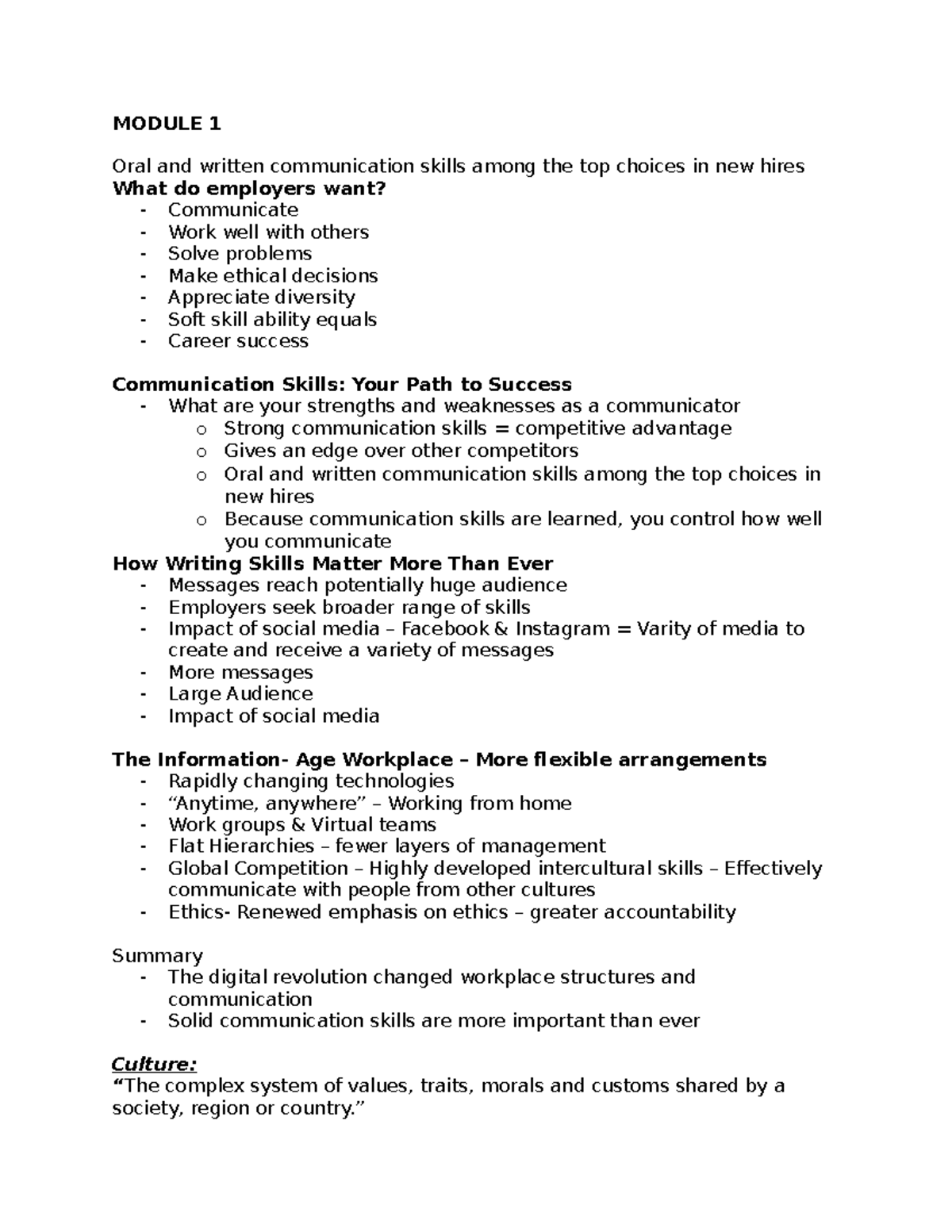 Module 1- Powerpoints - Comm 100 - MODULE 1 Oral and written ...