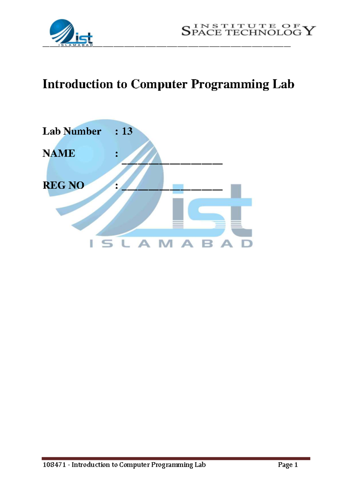 Lab 13 - TW45T5YY56Y56 - Introduction to Computer Programming Lab Lab ...